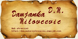 Damjanka Milovčević vizit kartica